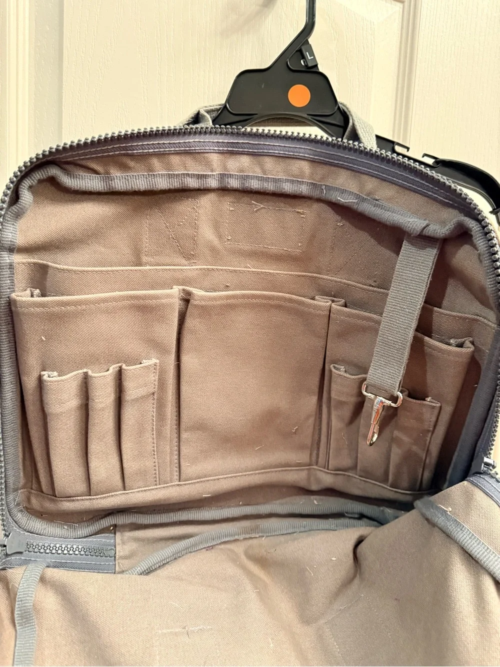 Lands' End Square Rigger  Canvas Laptop Bag in Tan with Gray Straps